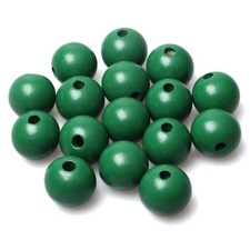 50 Green Wooden Macrame Beads 25mm with 5mm Large Hole for Craft, Wood Spacer...