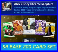 DISNEY CHROME SAPPHIRE 2025 SUPER RARE SR 200 CARD SET-TOPPS DISNEY COLLECT