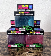 Schylling NeeDoh Nice Cube Glitter  Glow Super Solid Squish  Pick Your Color 