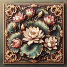 Auremi Lotus Diamond Art Painting Kits for Adults, 5D Flower 04