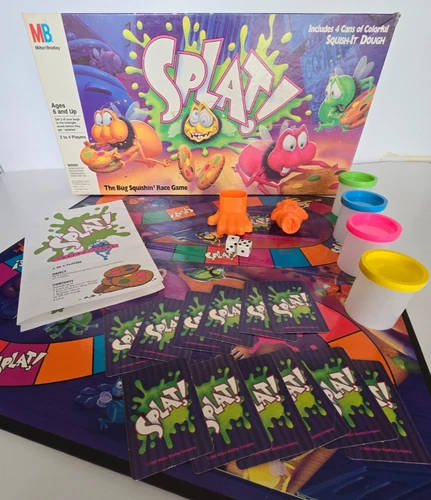 SPLAT! The Bug Squishing Race Game 1990 Milton Bradley COMPLETE No Dough Vintage