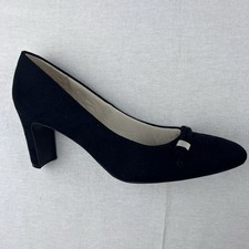 Life Stride Women's Gianna Black Block Heel Size 9M Silver Accent 2 1/2 in heel