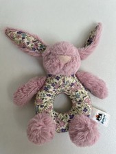 Jellycat Pink Floral Bunny Rabbit Circular Rattle Baby Collectible