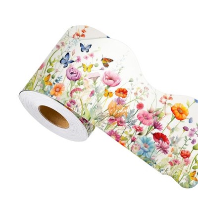 Flower Butterflies Bulletin Board Borders Sticker For Kids Room Classroom Wall