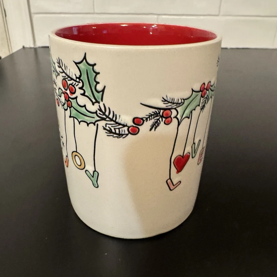 Taza Spectrum Designz adornos navideños chocolate caliente/café/té. Blanco y rojo Foto 2 de 4