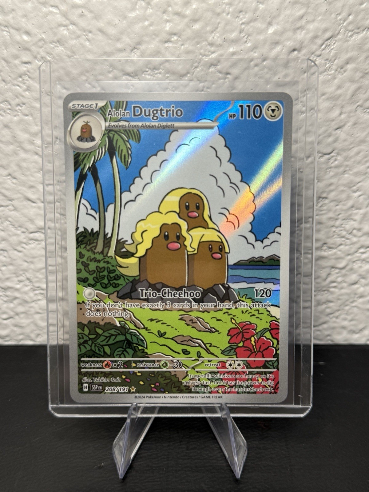 Pokemon Alolan Dugtrio 208/191 Surging Sparks Holo Illustration Rare NM