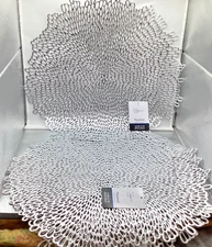 Mainstays Silver Round Placemat Set Of Four 4 Coral Design Vinyl 15” Round