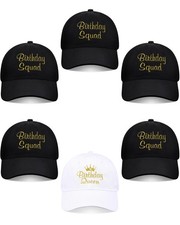 Jecery 6 Pcs Birthday Squad Hats Cap for Women Men, Birthday Queen Squad Part...