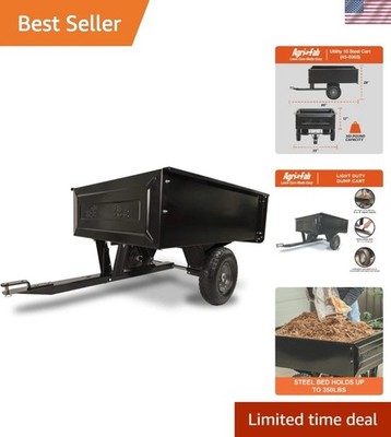 Heavy-Duty 350 lb Steel Dump Cart - Perfect for Outdoor Landscaping & Lawn Tasks