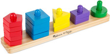 Melissa  Doug Stack and Sort Board - Wooden Educational Toy with 15 Solid Wood