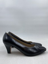 Salvatore Ferragamo Black Leather Pump W 9.5