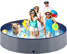 Foldable Dog Swimming Pool Collapsible Hard Plastic 64x12