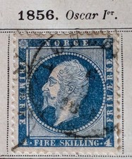 Timbre Norvège de 1856