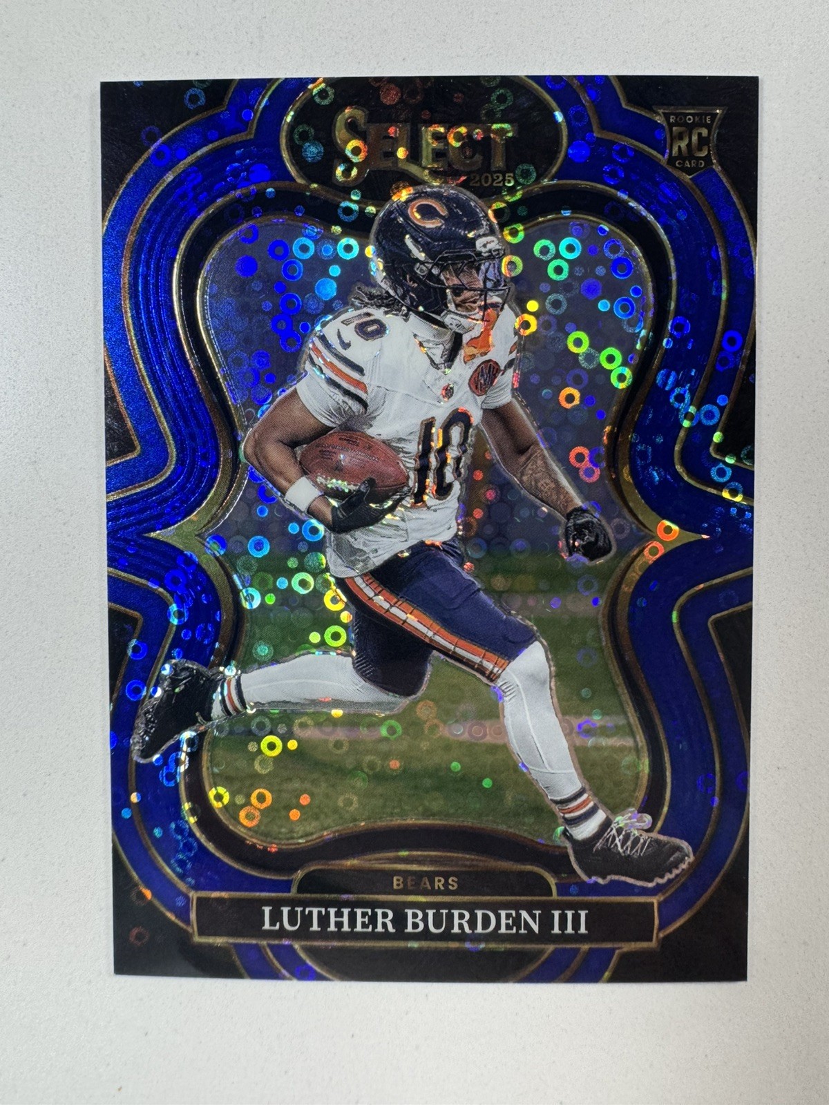 2025 Select Football Luther Burden III Suite Level Blue Disco Rookie 8 /25