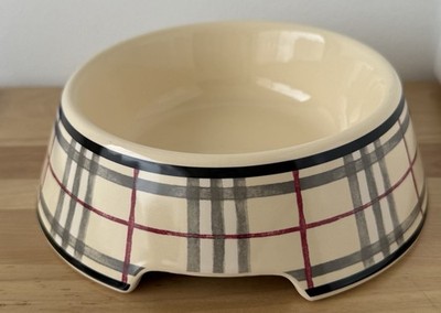BURBERRY Nova Check Dog Food-Water Bowl Porcelain 5.5