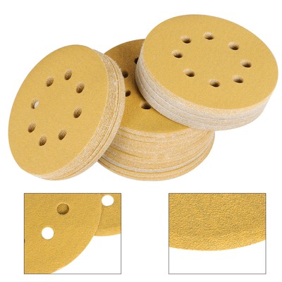 100 Pack 5 Inch 8-Hole 100 Grit Hook-and-Loop Sanding Disc Sander Paper
