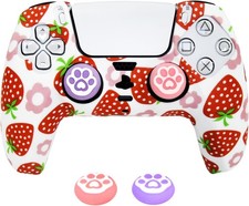 Strawberry Silicone Cover for PS5 Controller - Anti-Slip Protective Skin Grip