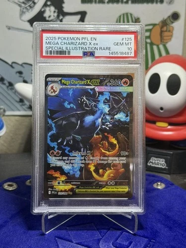 Pokemon 2025 Mega Charizard X ex 125/094 PSA 10 SIR Phantasmal Flames