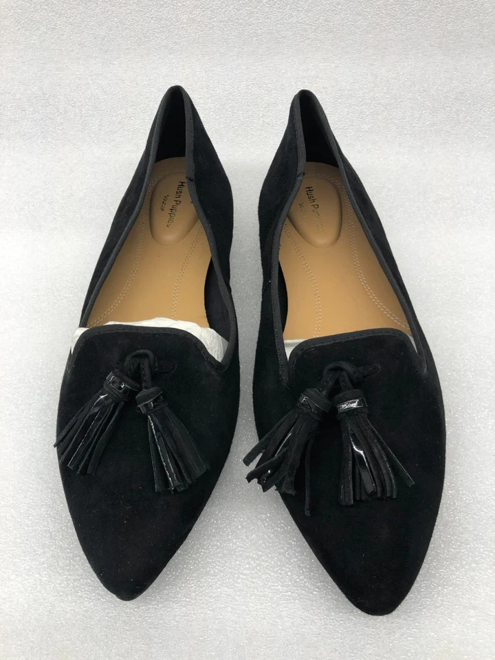 Hush Puppies Sadie Borla Slipon Negro Talla 8.5 M Ballet Zapatos Planos Gamuza Foto 2 de 4