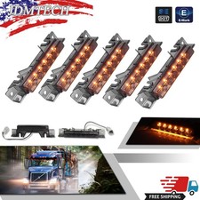 5x 6 Led Cab Marker Top Roof Running Lights For 2003-up Volvo Vnvnl Truck Smoke