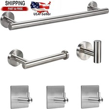 6pcs Bathroom Hardware Accessories Set Towel Bar Set Silver