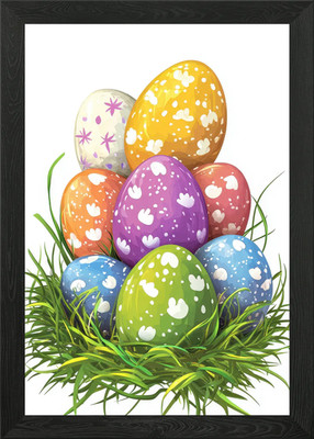 Ostereier Nest gerahmtes Wandbild Poster Leinwanddruck Bild
