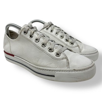 PAUL GREEN Carly Low Top Sneaker leather LACE-UP WHITE SHOES Size 7