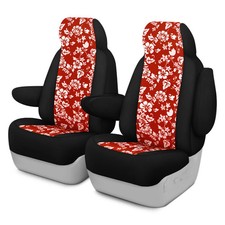 Dash Designs K035-a9-1-irc Hawaiian 1st Row Red W Black Custom Seat Covers