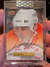 2019-20 Upper Deck Clear Cut Canvas RED John LeClair Auto CS-JL #10/10 Jersey #!
