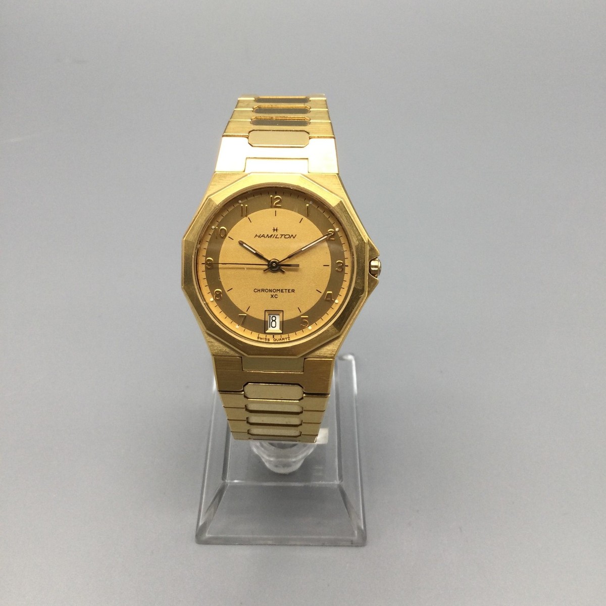 Vintage Hamilton XC Men Watch 30mm Gold Tone Chronometer 9832 New