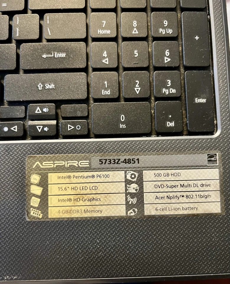 Acer Aspire 5733Z-4851 Laptop (For Parts/Repair) - Image 3 of 4
