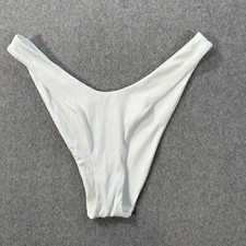 Aerie Cheekier White Ribbed Bikini Bottom Size X-Large Swim Beach New