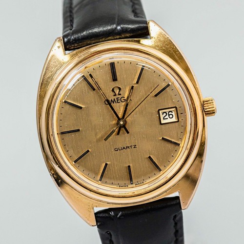 *Exc+5* Vintage OMEGA Seamaster Cal.1370 Quartz Gold Push Crown Men's 35mm Watch