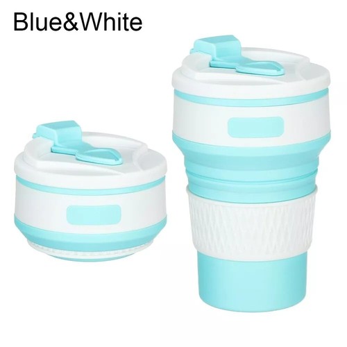 350ML Foldable Water Cup Collapsible Silicone Cup Tea Travel Portable Coffee Mug - Picture 31 of 36