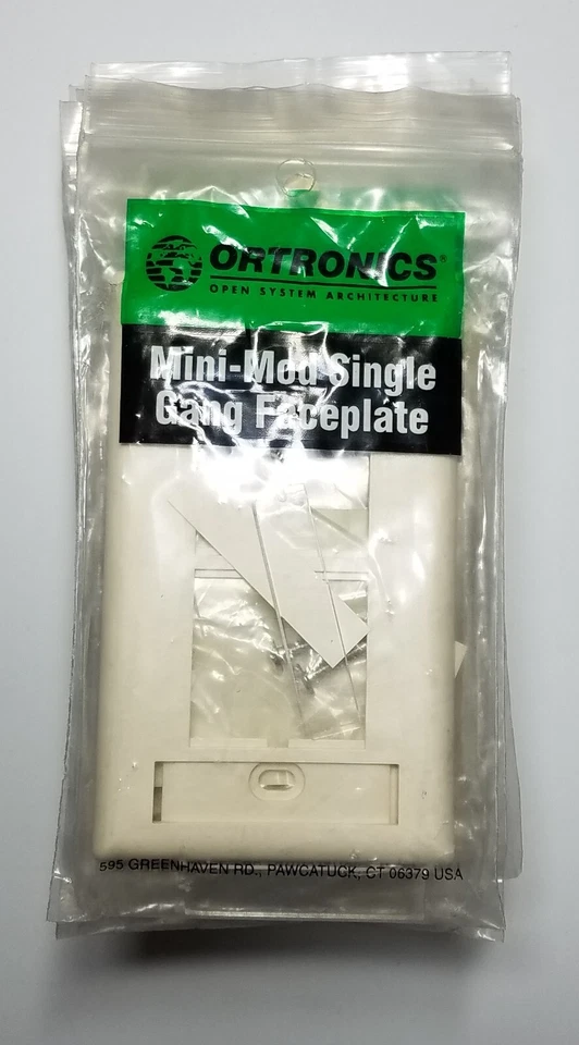 10-Pack  Ortronics Single Gang Mini-Mod Faceplate  Fog White - Image 4 of 4