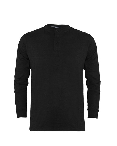 Men's Henley Long - Sleeve Single Jersey T-Shirt With Granddad Collar (2334) - Picture 22 of 31