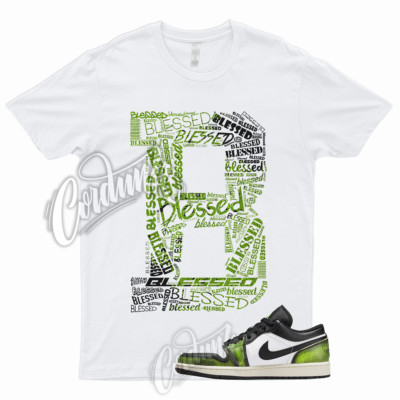 BLESSED Shirt for 1 Low SE Wear Away Electric Green Snake Skin 6 Lime Retro Neon