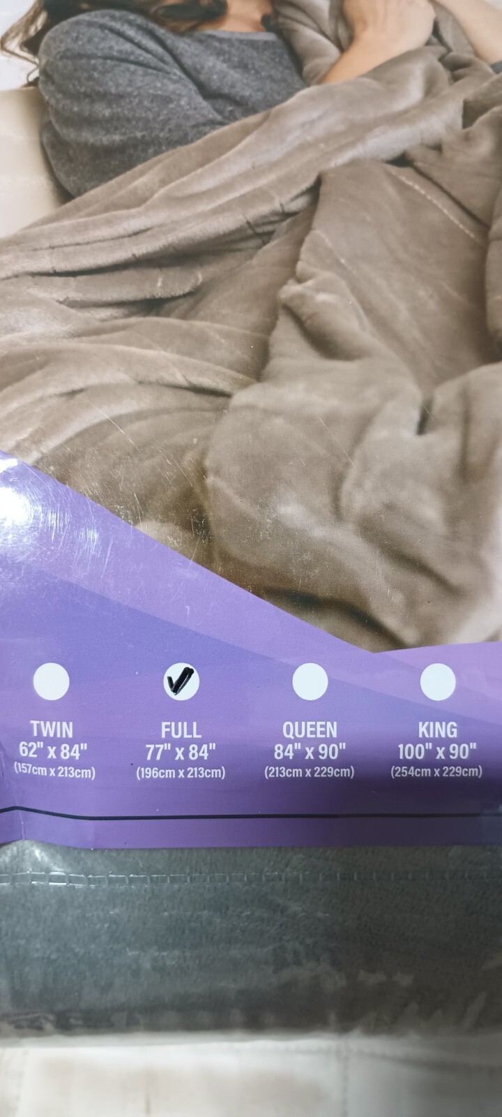Sensorpedic Warming Electric Blanket Full Size Double Flannel Fleece 1-12 hour