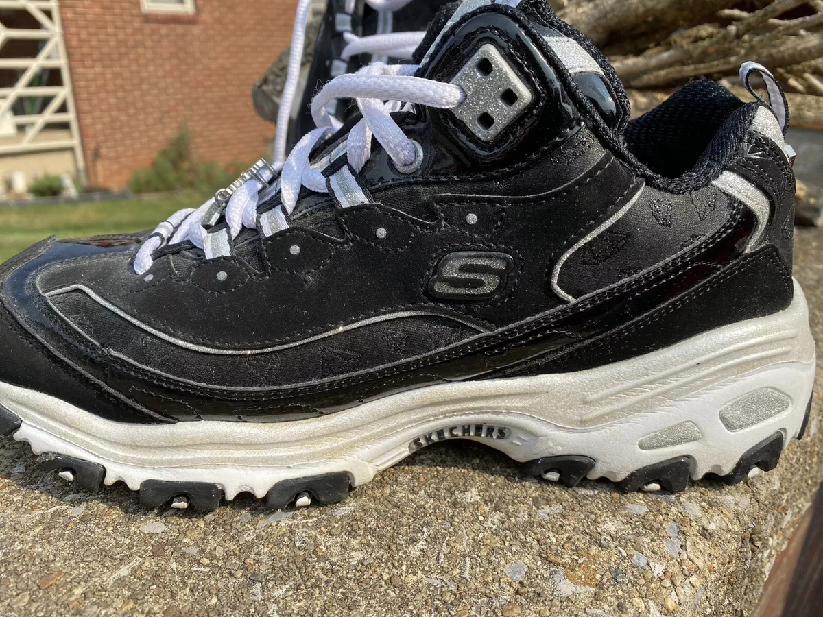 SKECHERS D'LITES DIAMOND ANNIVERSARY EDITION REVAMP BLACK SILVER