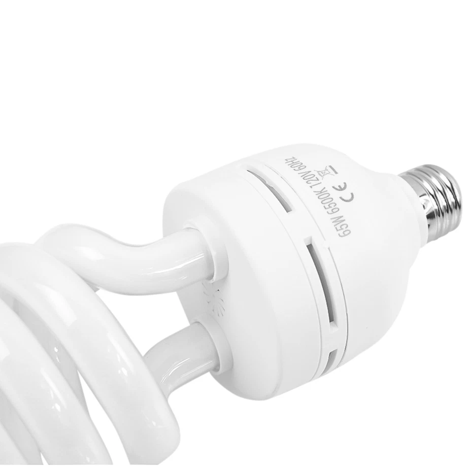 65W Daylight Fluorescent Spiral Light Bulb 6500K 110V White Studio Light 4 Pack - Image 4 of 4