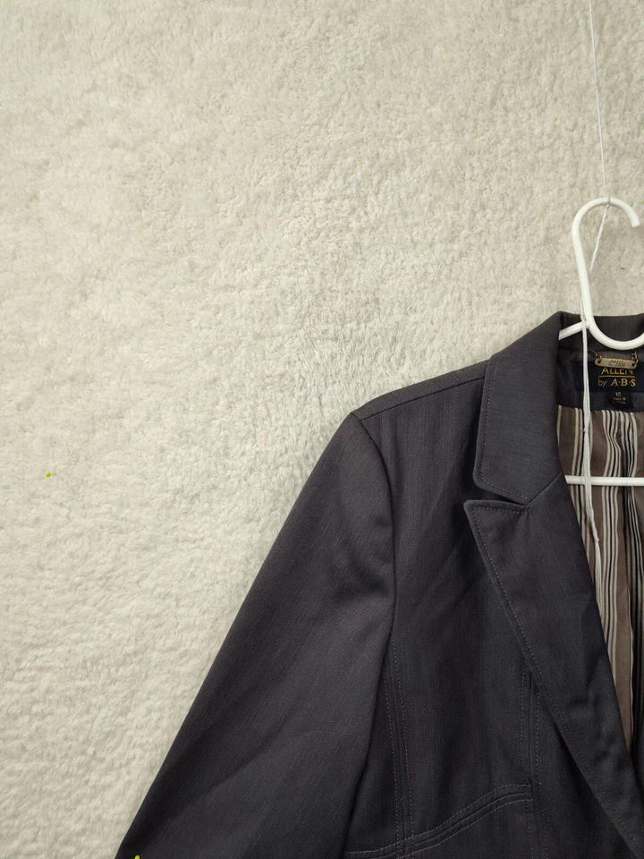 Allen by ABS 女式 12 码棕色人造丝混纺单排扣经典合身西装外套 — 第 2/4 张图片