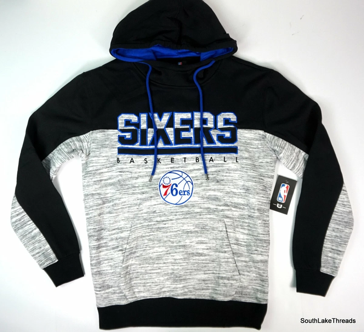 Unk Philadelphia 76ers Sweatshirt Heather Grey Black Hoodie Small NWT 70 MSRP