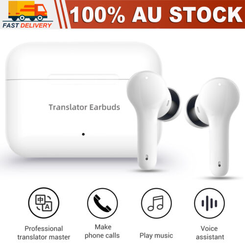 Wireless BT Translator Earbuds Headphones Ear Buds Real-time Instant Translation - Picture 1 of 12