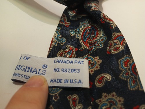 Imp Originals Boy's Zip-up Neck Tie Navy With Paisley Print - Picture 6 of 7