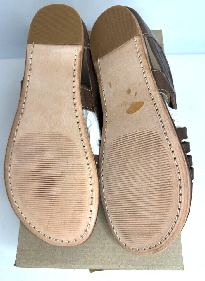 RED HAWK Leather Co Women's Brown Huarache Shoe Sandal Woven Size 8 M