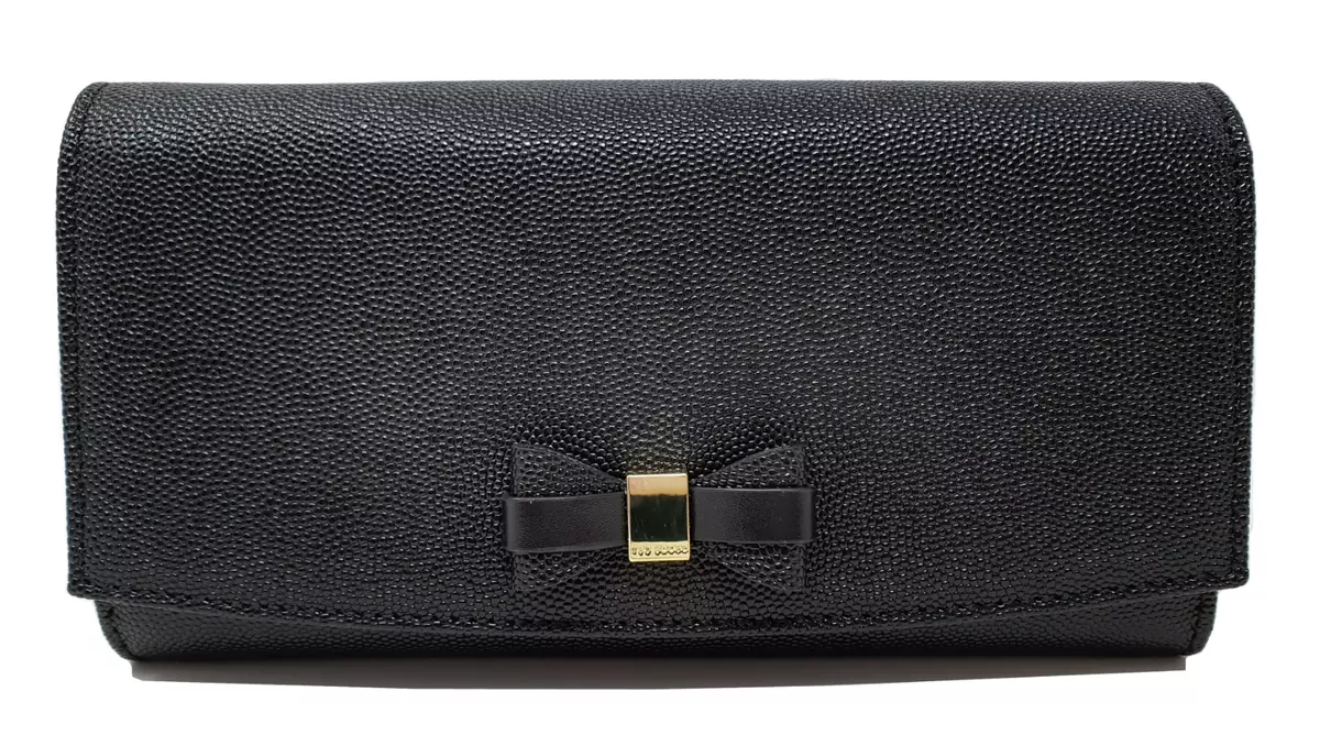 Ted baker Aliyaah Bow Purse Clutch Bag Grey Brown Black Leather NEW