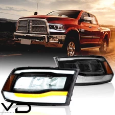 Pair Full LED Headlight For 2009-2018 Dodge Ram 1500/2500/3500 Classic 19-21 L+R