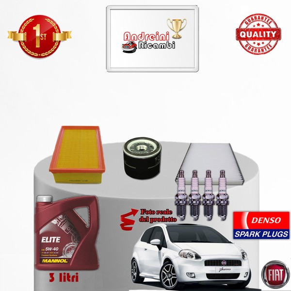 Inspektionskit Filter ÖL Kerzen Fiat Grande Punto 1.4 8V 57KW Von 2010->-image
