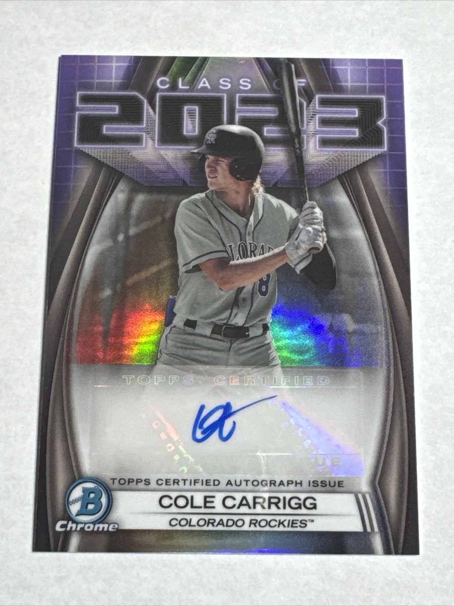 2023 Bowman Draft Chrome Cole Carrigg Class of 2023 Auto Autograph 