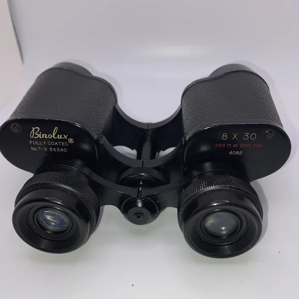 Binoculars 8x30 Binolux Black Ostrich Carry Case Built In Compass T-9 34340 - Image 2 of 4